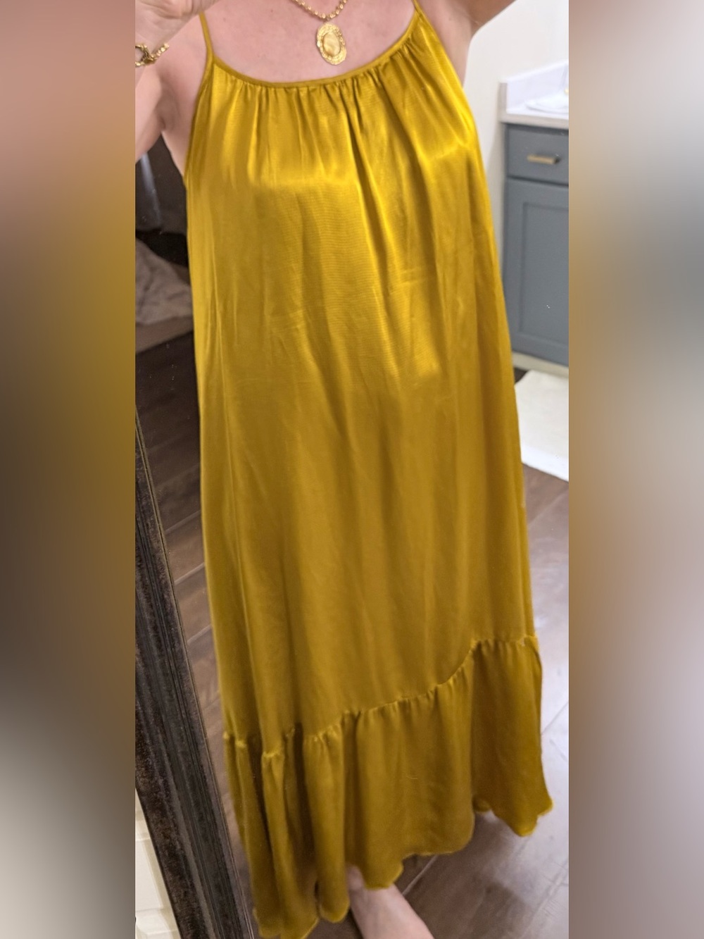 Liquid Gold Satin Dress - Picture 7 of 8